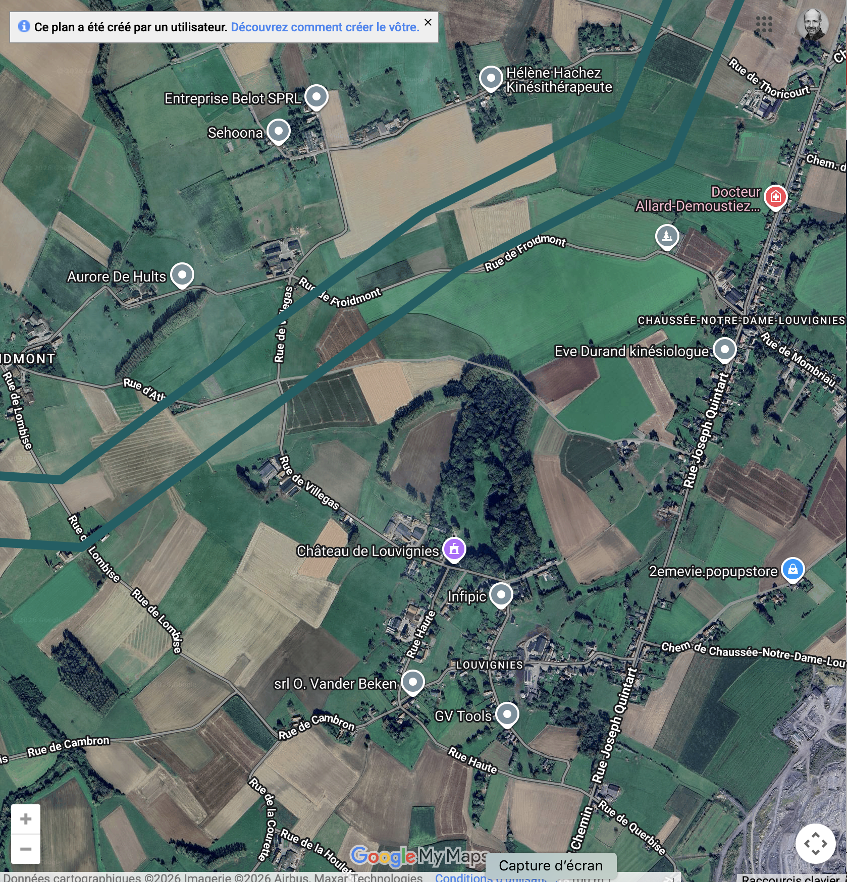 Carte du trac&eacute; de la Boucle du Hainaut